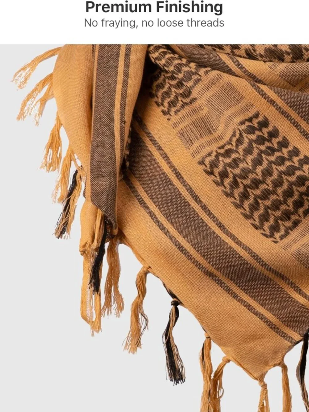 Tactical Desert Shemagh Scarf - Military Keffiyeh Head & Neck Wrap with Tassels
